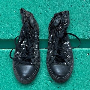 Sequin Black Converse